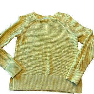Gap Women's M Raft Yellow Moss Stitch Pullover Sweater Preppy Classic‎ Retro